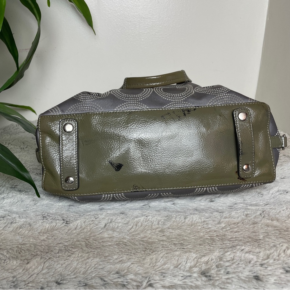 Coach Ashley Dotted OP Signature Satchel Purse Gray - Picture 4 of 13